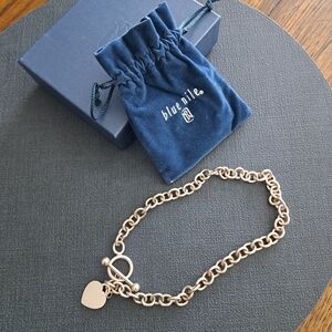 Blue Nile Silver Heart Chain Necklace  16"